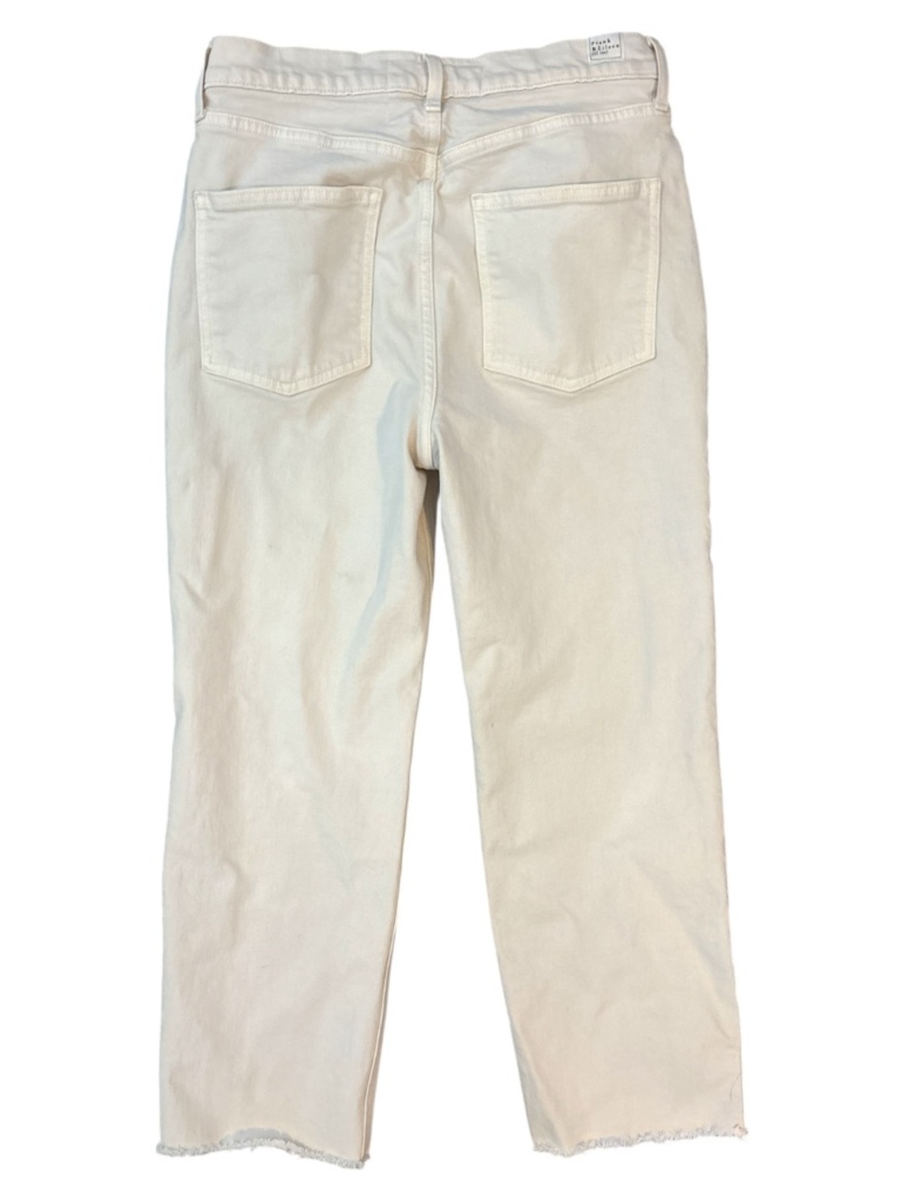 Frank & Eileen Monaghan Straight Leg Crop Raw Hem Jeans in Cream Size 30 - Picture 8 of 9
